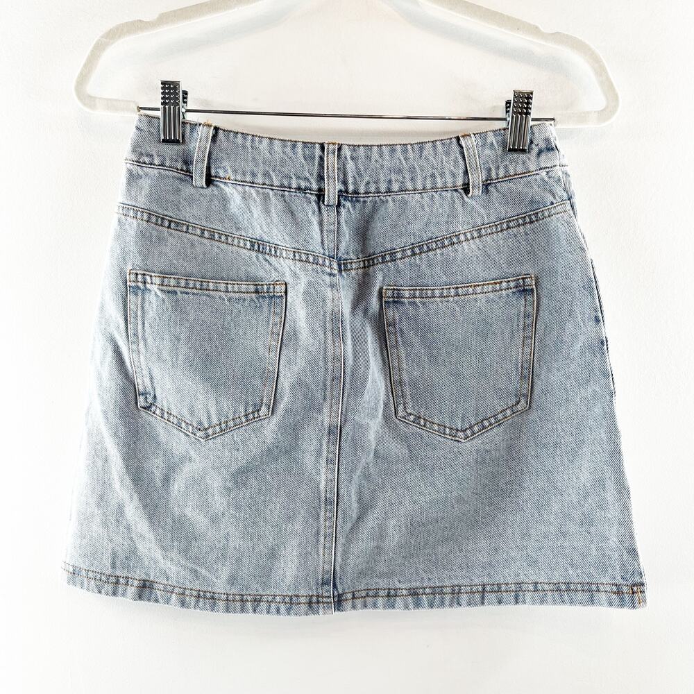 Vici Midnight Muse Rhinestone Studded Denim Mini Skirt Blue Small - Picture 4 of 7